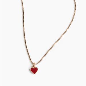 Dainty red heart necklace in gold